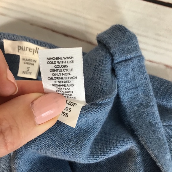 Pure J. Jill Cotton Cashmere Blend Blue Cardigan - Picture 5 of 7